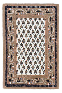 Alfombra de lana - 90 x 60 cm - beige