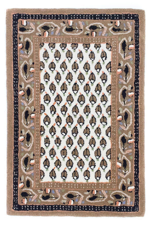 Alfombra de lana - 90 x 60 cm - beige
