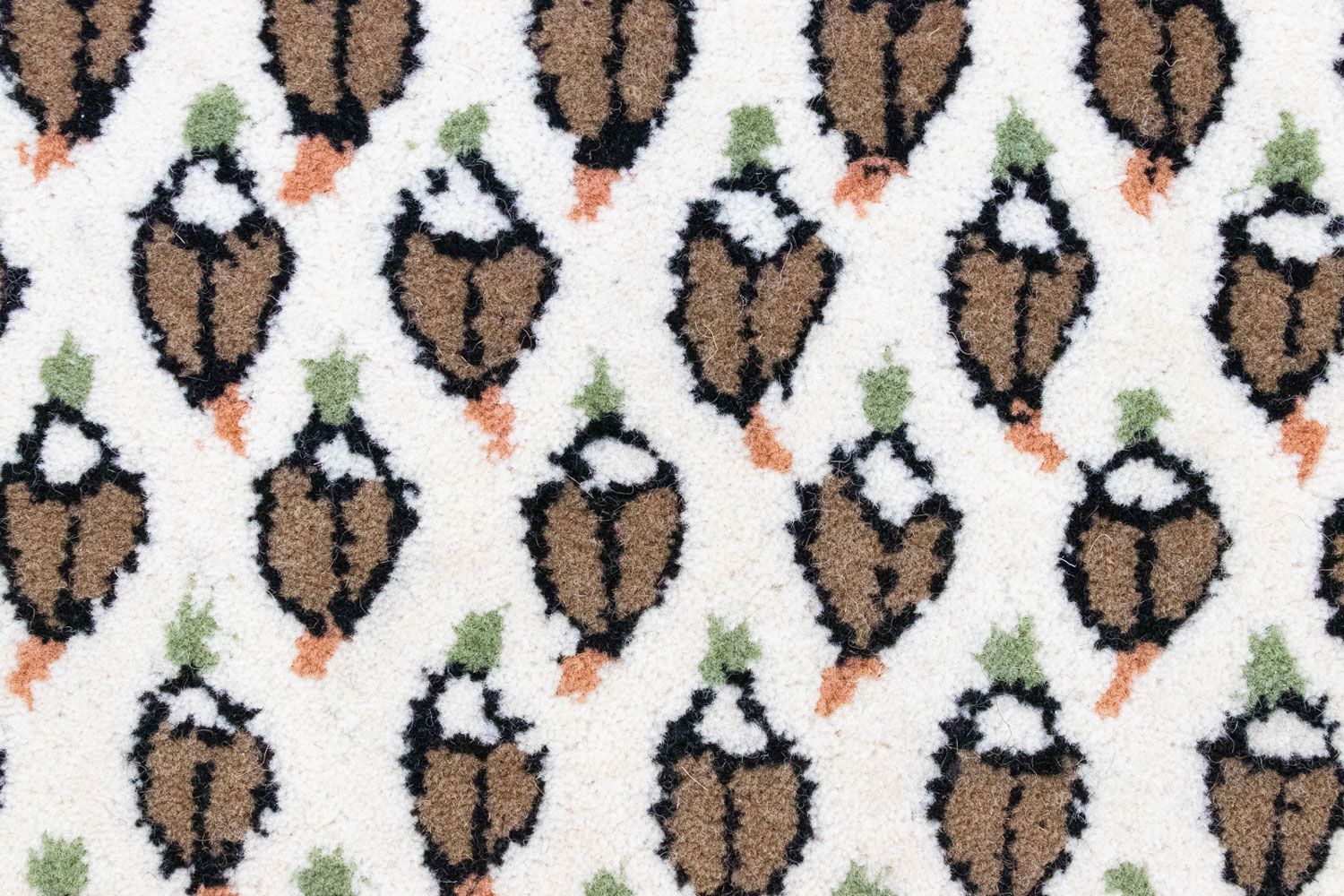 Alfombra de lana - 90 x 60 cm - beige