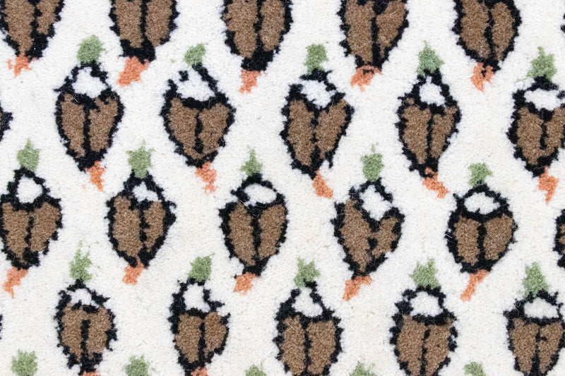 Alfombra de lana - 90 x 60 cm - beige
