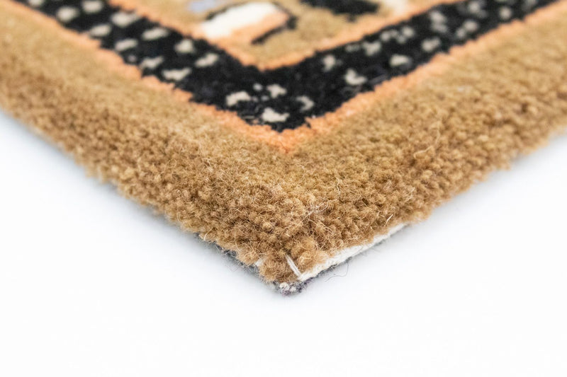 Alfombra de lana - 90 x 60 cm - beige