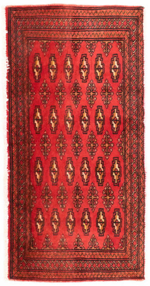 Alfombra de pasillo Alfombra Turkaman - 100 x 50 cm - rojo