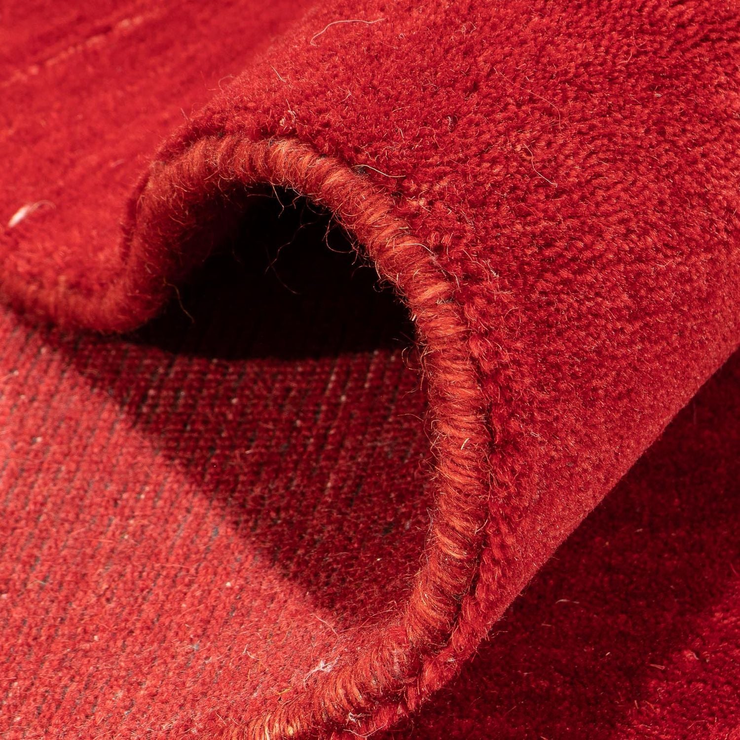 Alfombra Gabbeh - Loribaft Softy - 241 x 178 cm - rojo oscuro