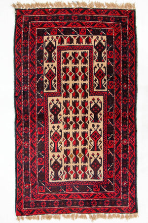 Alfombra Belutsch - 125 x 74 cm - rojo