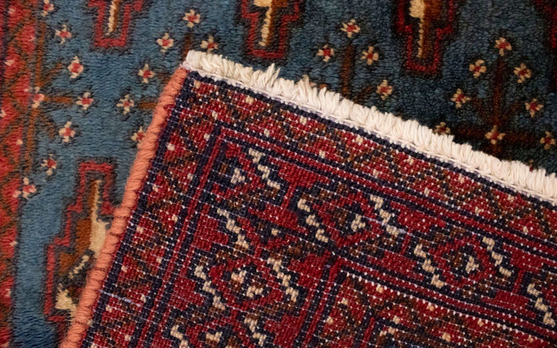 Alfombra Turkaman - 130 x 60 cm - azul