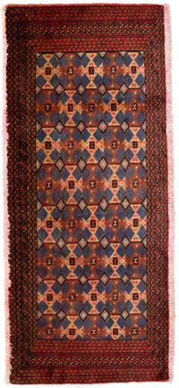 Alfombra Turkaman - 130 x 60 cm - rojo
