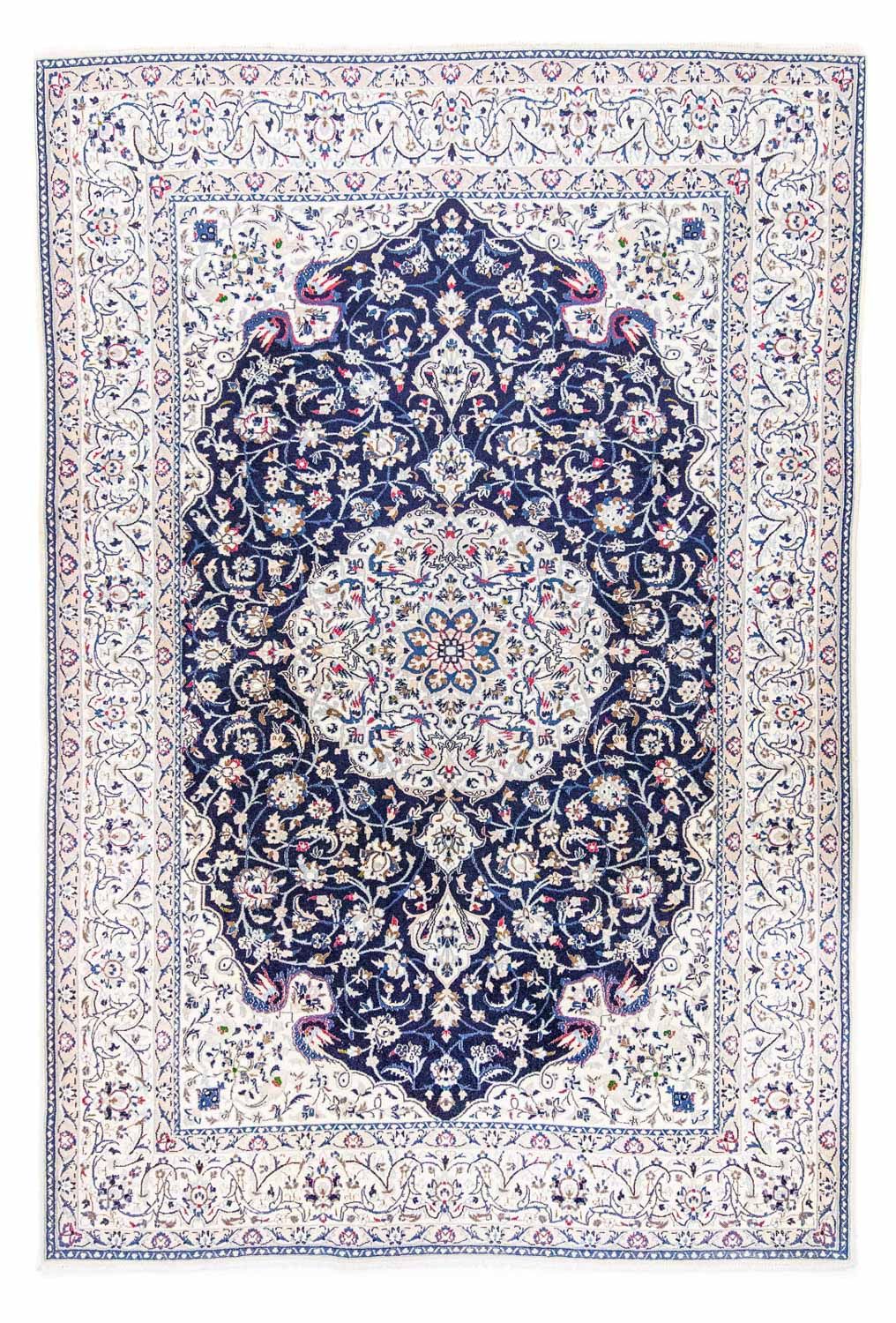 Alfombra Persa - Nain - Real - 302 x 207 cm - azul oscuro