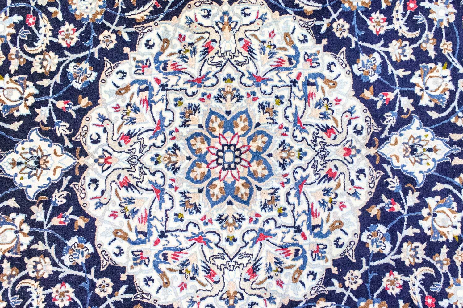 Alfombra Persa - Nain - Real - 302 x 207 cm - azul oscuro