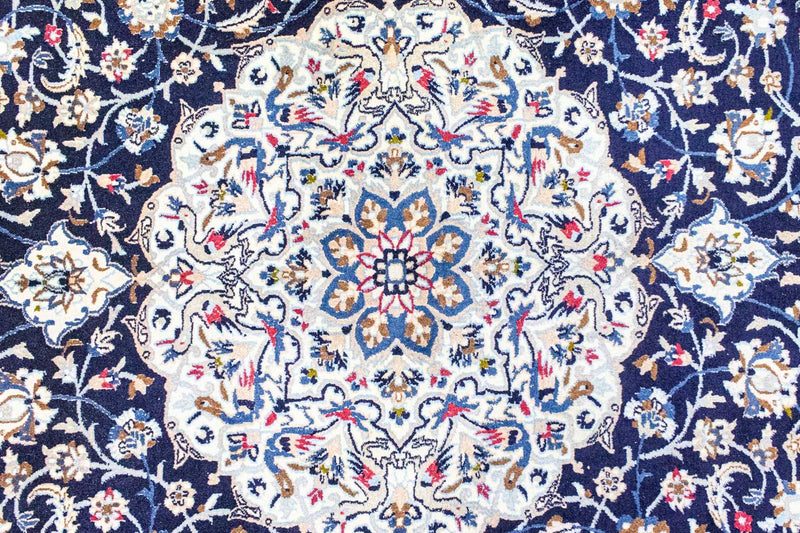 Alfombra Persa - Nain - Real - 302 x 207 cm - azul oscuro