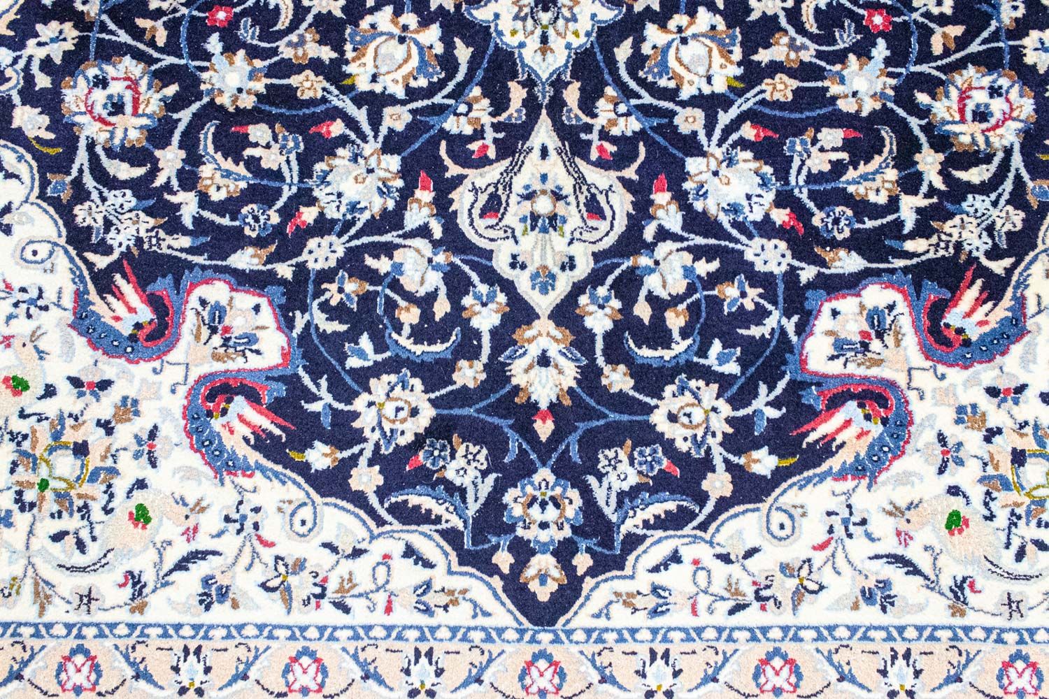Alfombra Persa - Nain - Real - 302 x 207 cm - azul oscuro