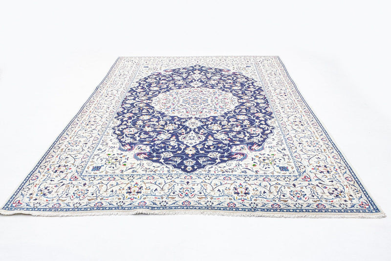 Alfombra Persa - Nain - Real - 302 x 207 cm - azul oscuro