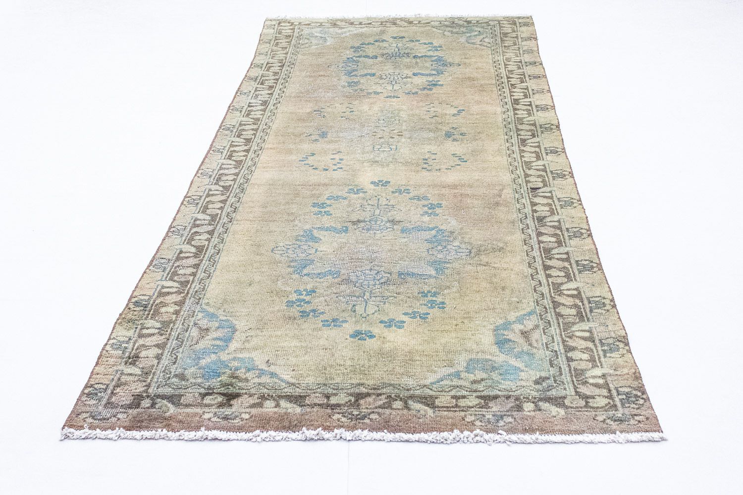 Alfombra de pasillo Alfombra persa - Keshan - 305 x 120 cm - marrón
