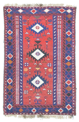 Alfombra Belutsch - 128 x 77 cm - rojo