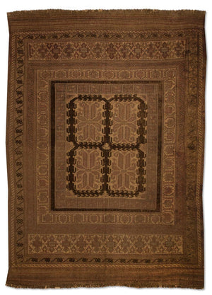 Alfombra Kelim - Antigua - 276 x 182 cm - marrón