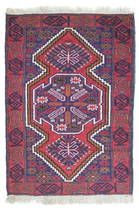 Alfombra Belutsch - 128 x 84 cm - rojo