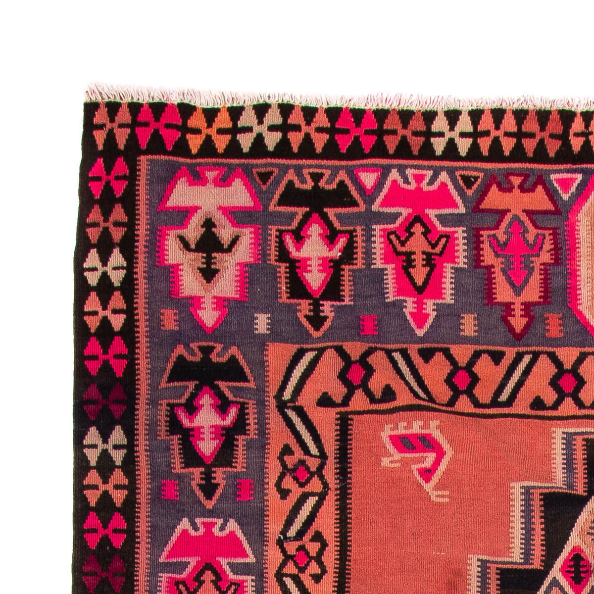 Alfombra de pasillo Alfombra Kelim - Antigua - 380 x 160 cm - multicolor