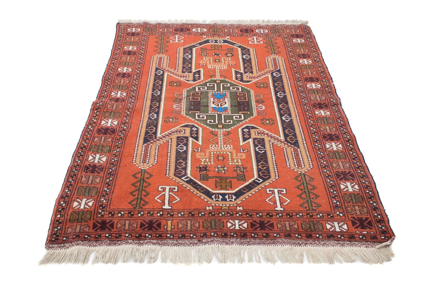 Alfombra Turkaman - 160 x 125 cm - naranja