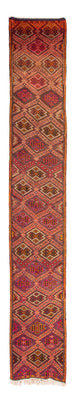 Alfombra de pasillo Alfombra Kelim - Antigua - 400 x 75 cm - multicolor