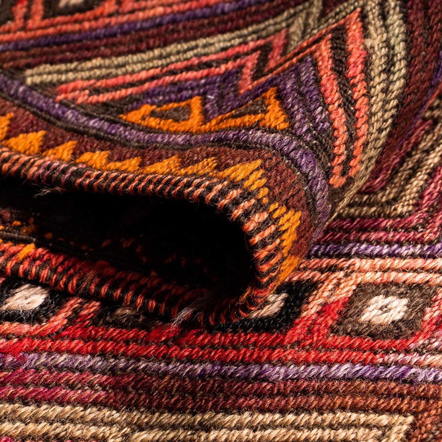 Alfombra de pasillo Alfombra Kelim - Antigua - 380 x 70 cm - multicolor