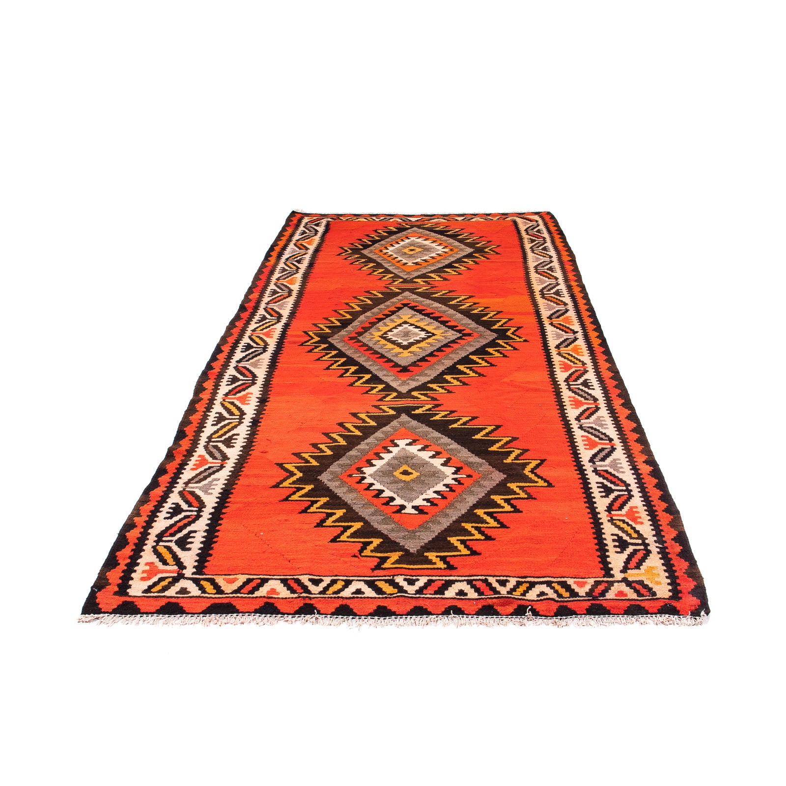 Alfombra de pasillo Alfombra Kelim - Antigua - 275 x 140 cm - multicolor