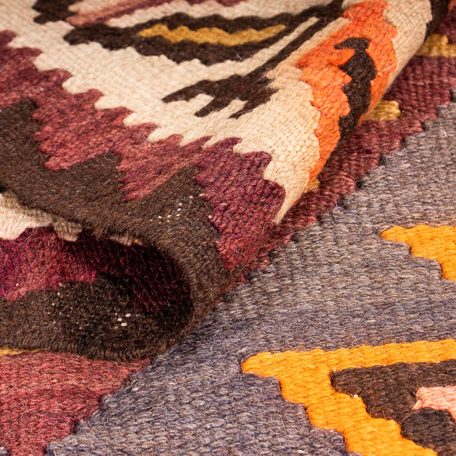 Alfombra de pasillo Alfombra Kelim - Antigua - 265 x 140 cm - multicolor