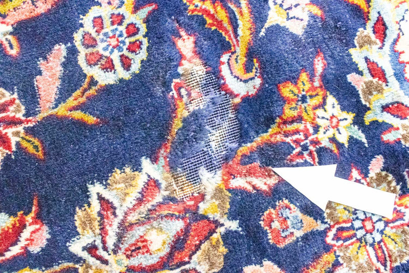 Alfombra persa - Keshan - 367 x 285 cm - azul oscuro