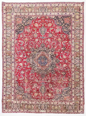 Alfombra persa - Keshan - 377 x 282 cm - rojo