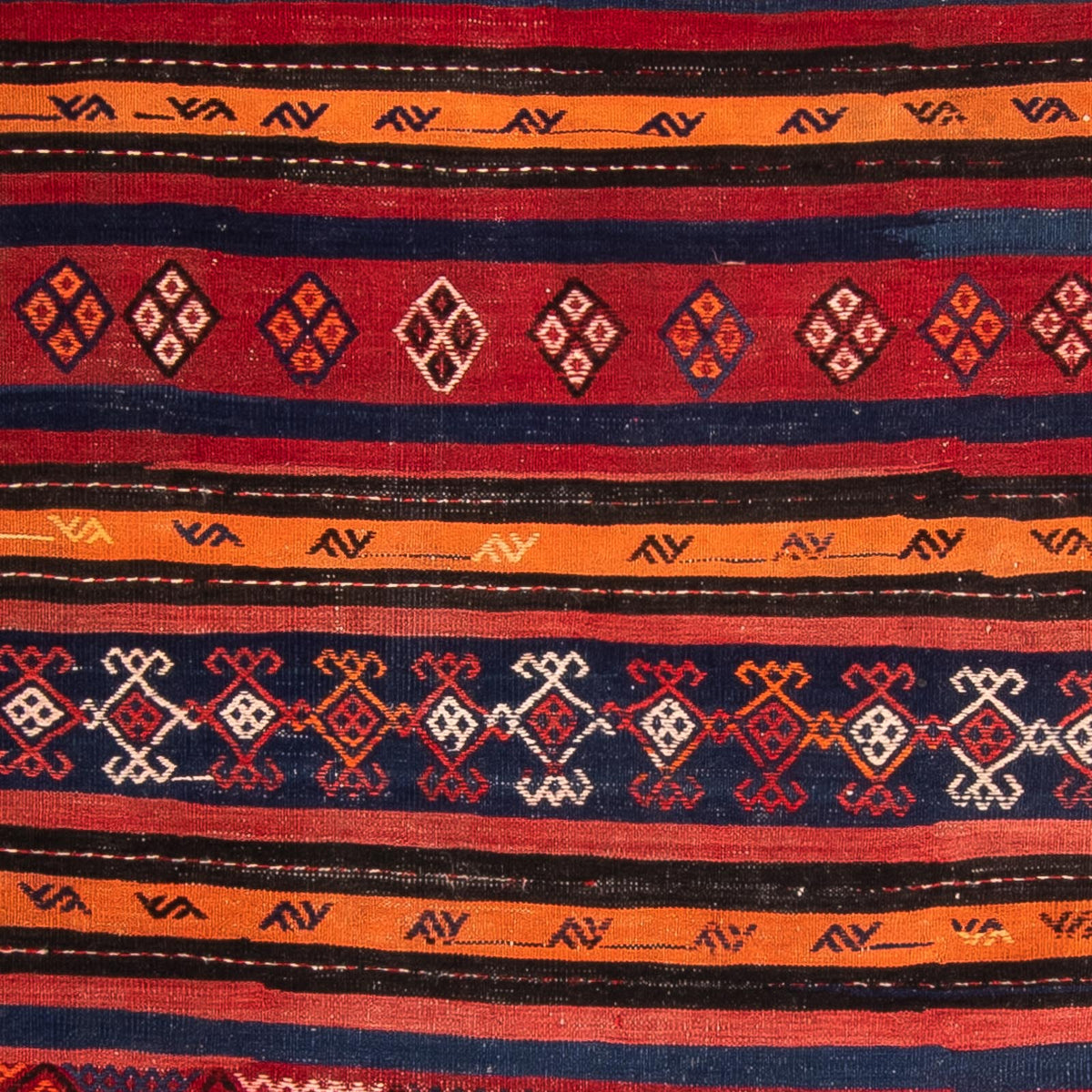 Alfombra de pasillo Alfombra Kelim - Antigua - 325 x 130 cm - multicolor