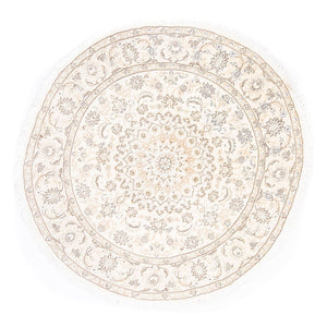 Alfombra Persa - Nain - Real redondo  - 150 x 150 cm - beige