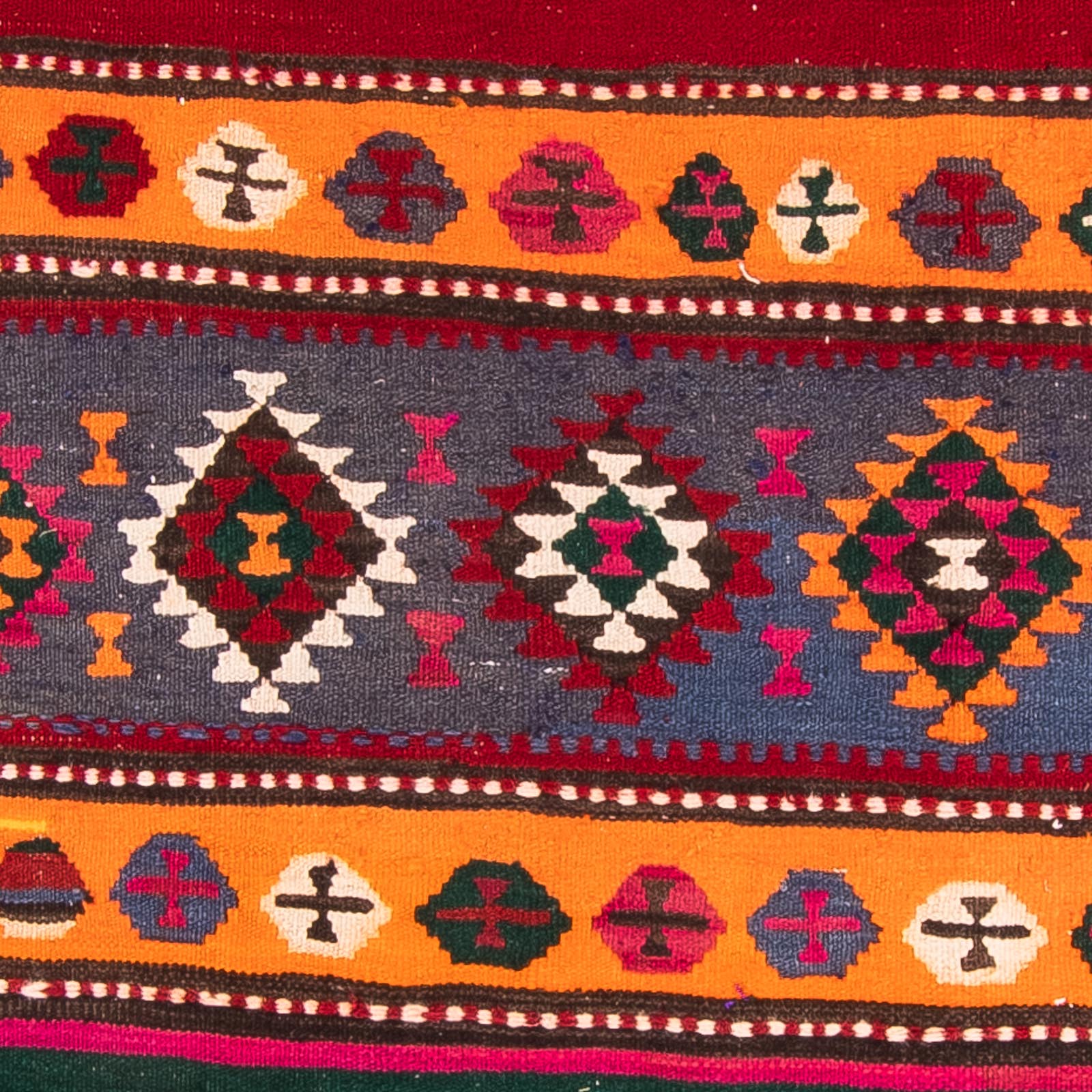 Alfombra de pasillo Alfombra Kelim - Antigua - 350 x 140 cm - multicolor