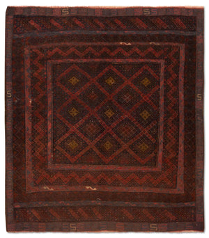 Alfombra Kelim - Oriental - 139 x 118 cm - marrón