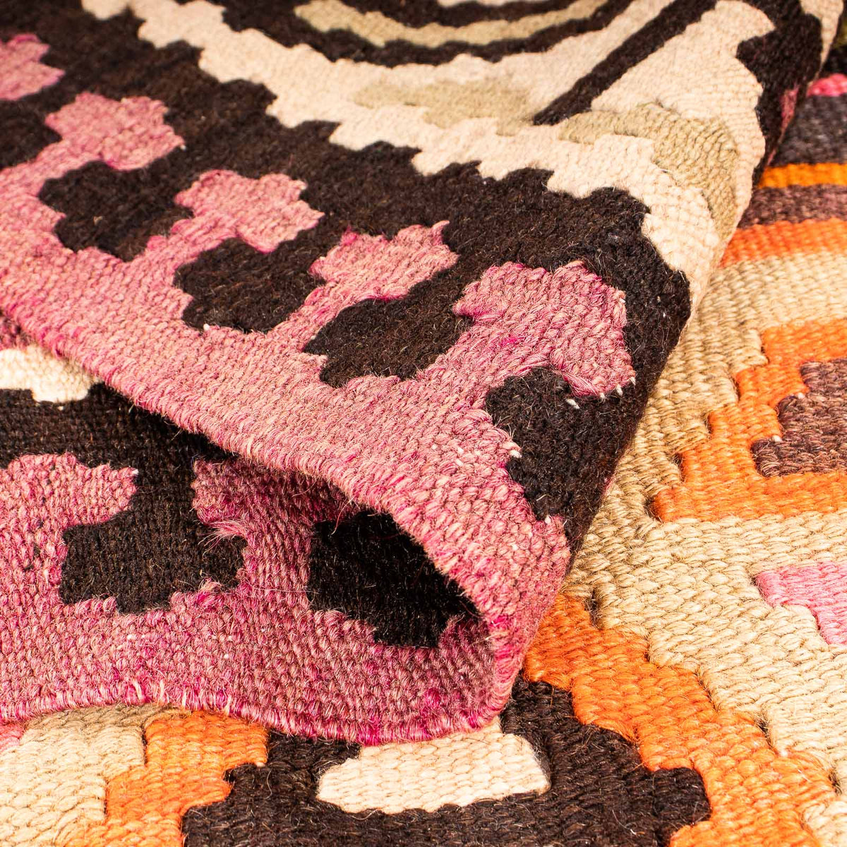 Alfombra de pasillo Alfombra Kelim - Antigua - 305 x 145 cm - multicolor