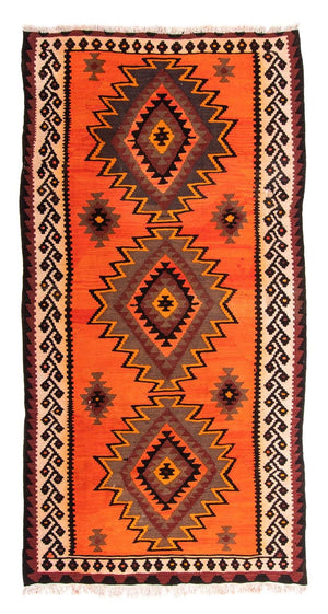 Alfombra de pasillo Alfombra Kelim - Antigua - 265 x 145 cm - multicolor