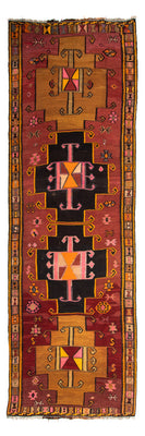 Alfombra de pasillo Alfombra Kelim - Antigua - 375 x 130 cm - multicolor