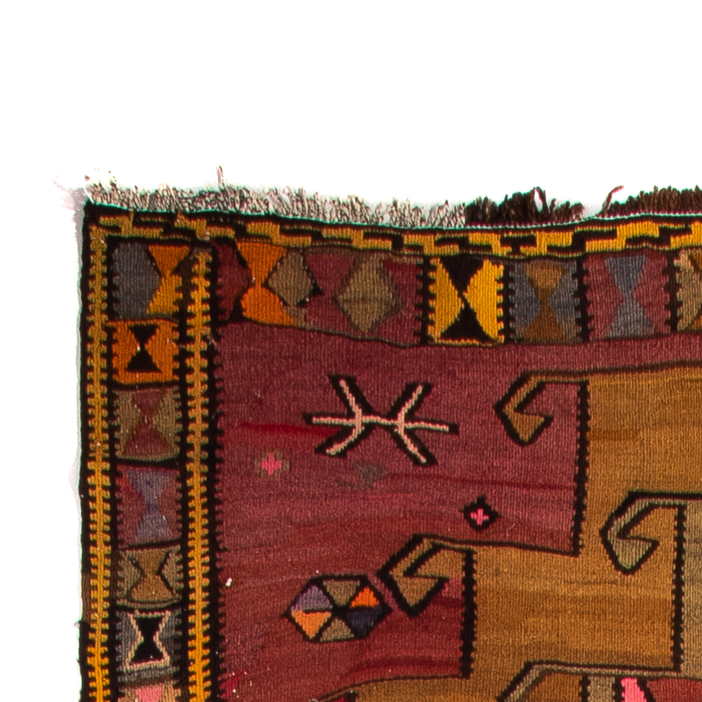Kilim antiguo Alfombra 375x130cm