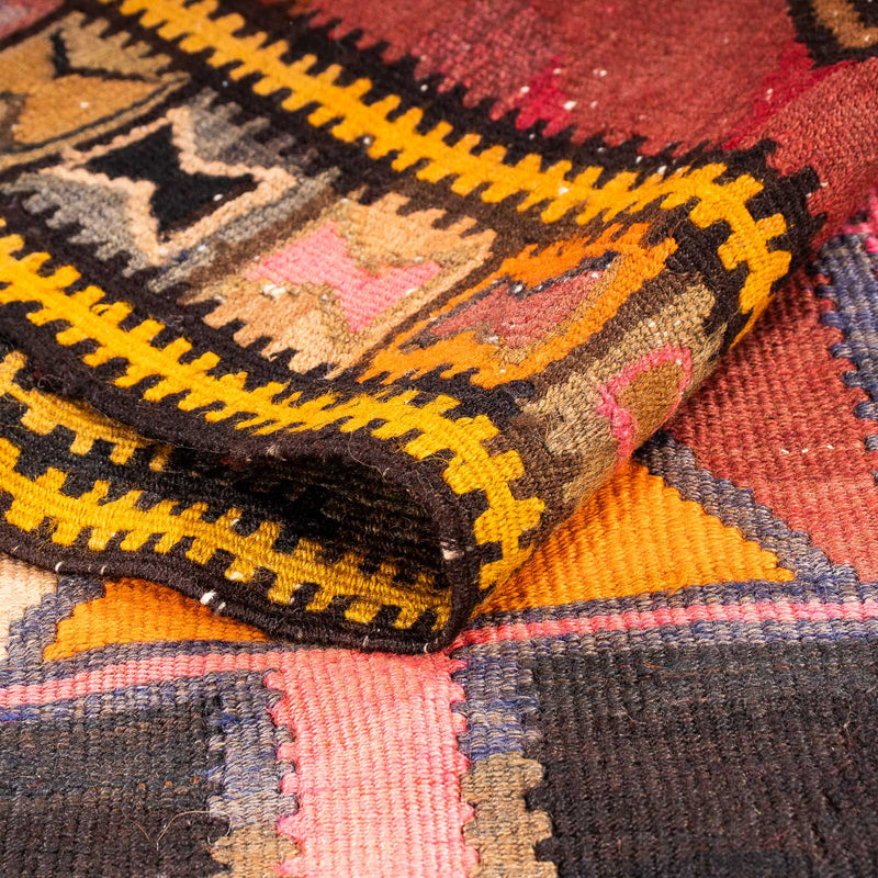 Alfombra de pasillo Alfombra Kelim - Antigua - 375 x 130 cm - multicolor