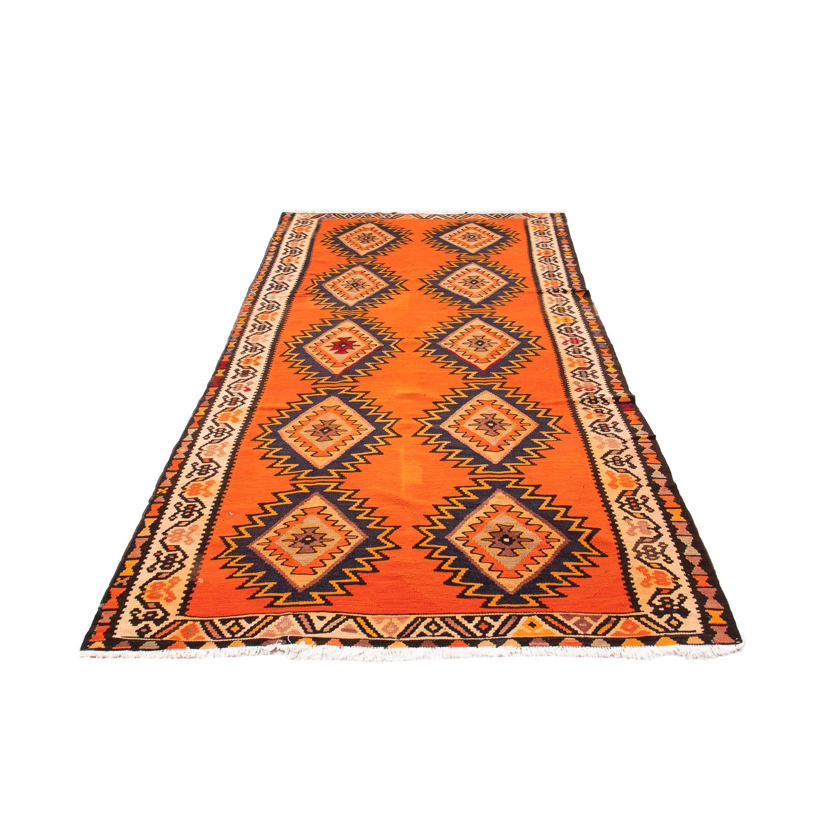 Alfombra de pasillo Alfombra Kelim - Antigua - 290 x 140 cm - multicolor