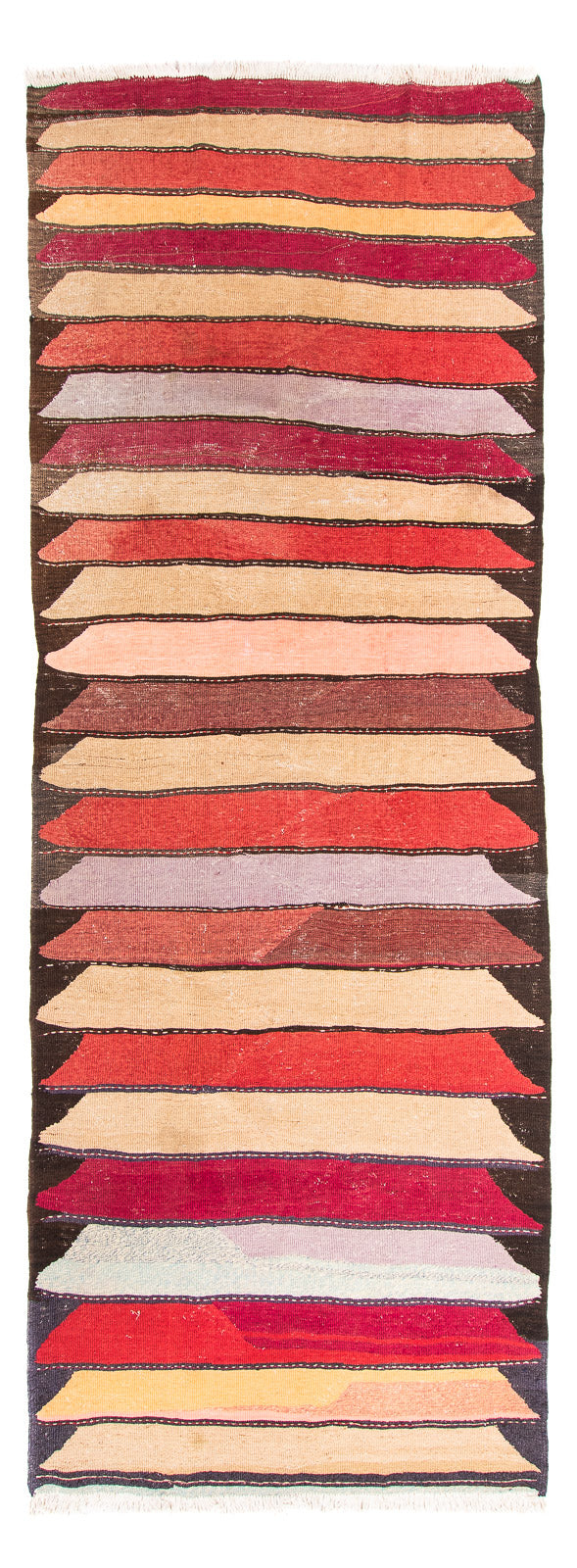 Alfombra de pasillo Alfombra Kelim - Antigua - 320 x 150 cm - multicolor