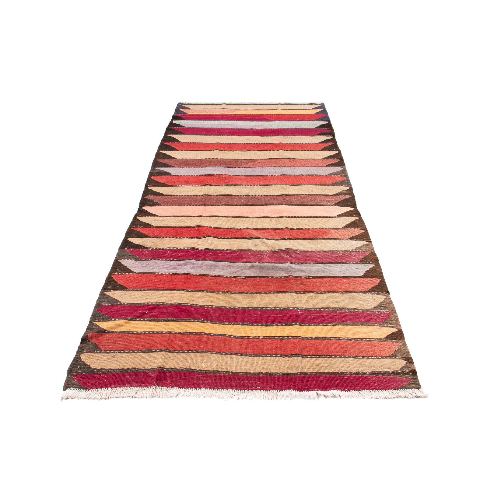 Alfombra de pasillo Alfombra Kelim - Antigua - 320 x 150 cm - multicolor