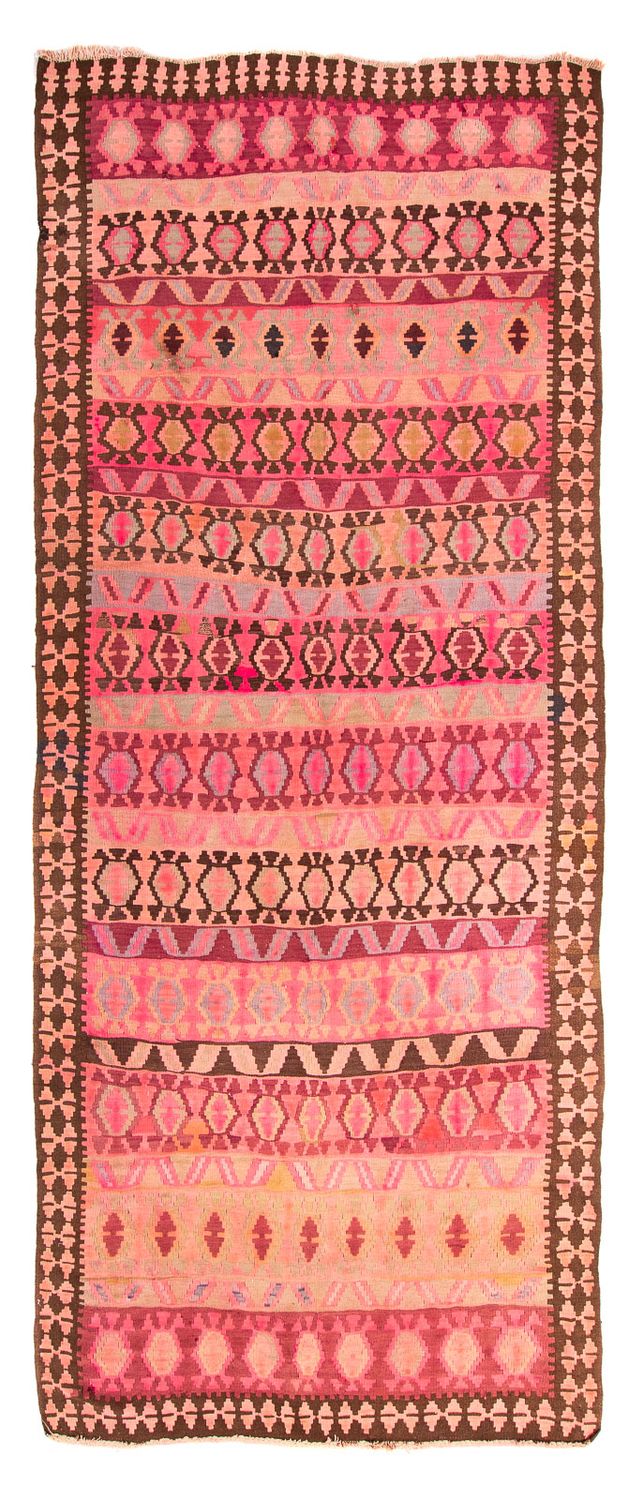 Alfombra de pasillo Alfombra Kelim - Antigua - 390 x 178 cm - multicolor