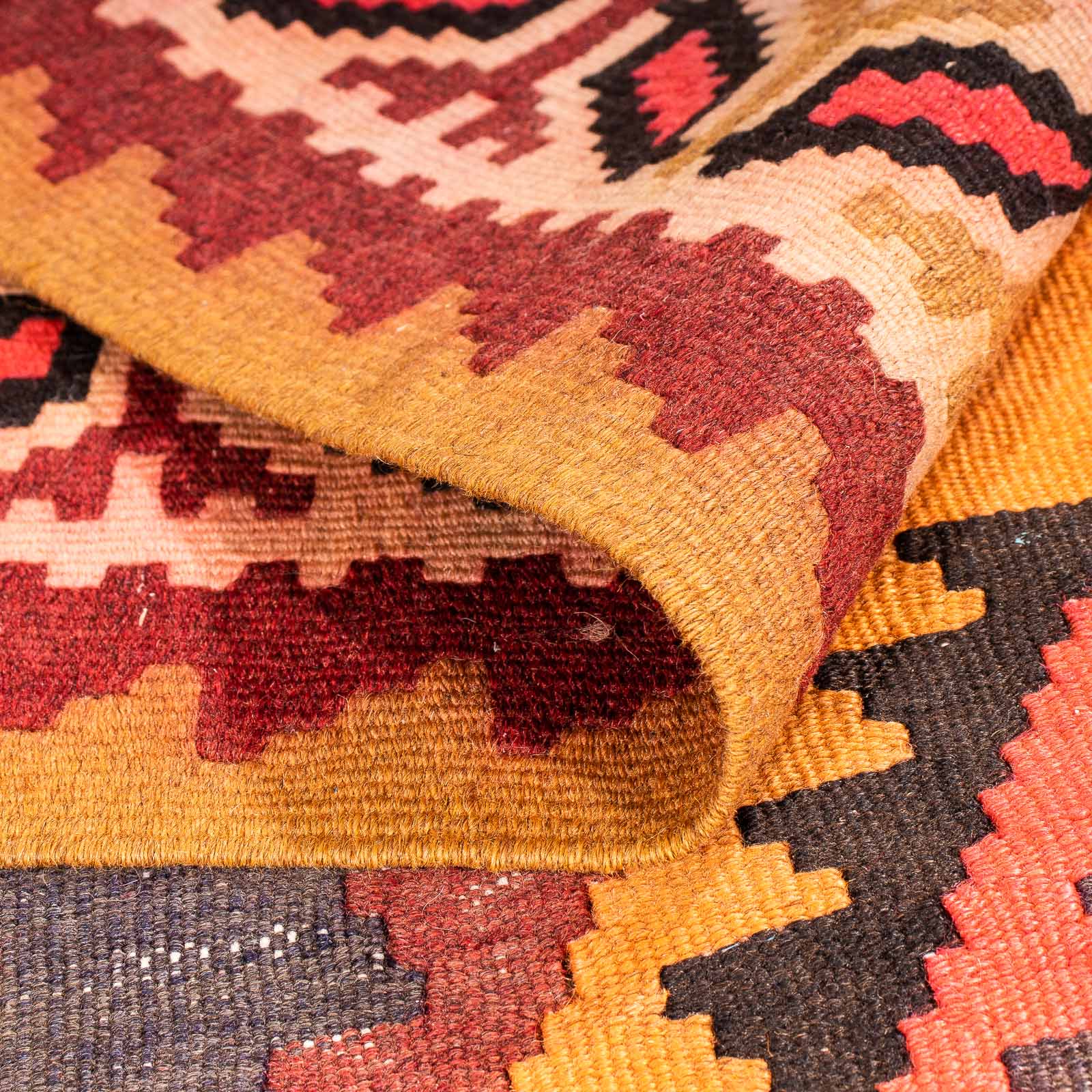 Alfombra de pasillo Alfombra Kelim - Antigua - 290 x 150 cm - multicolor