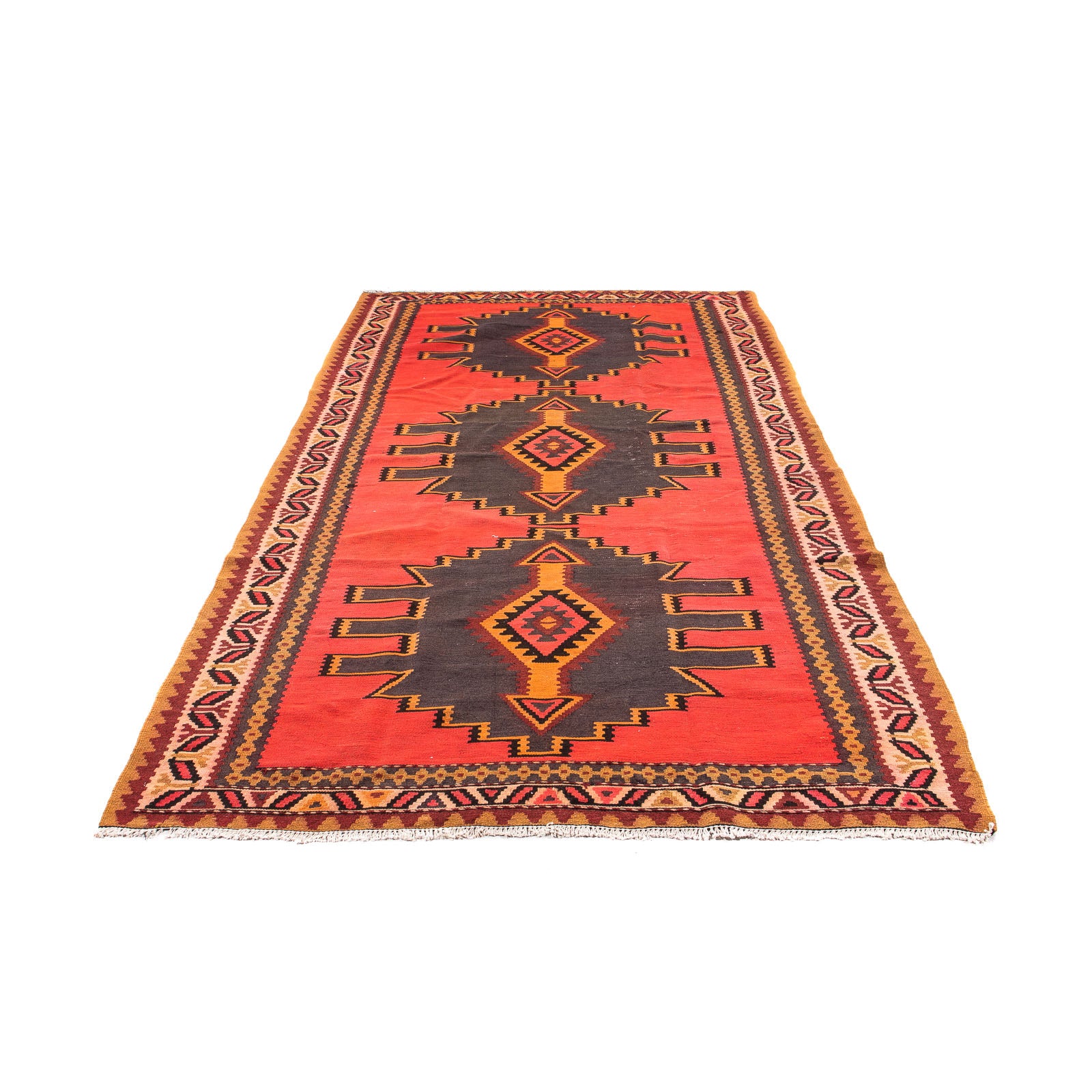 Alfombra de pasillo Alfombra Kelim - Antigua - 290 x 150 cm - multicolor