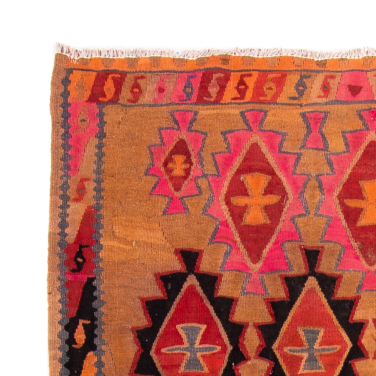 Alfombra de pasillo Alfombra Kelim - Antigua - 308 x 145 cm - multicolor