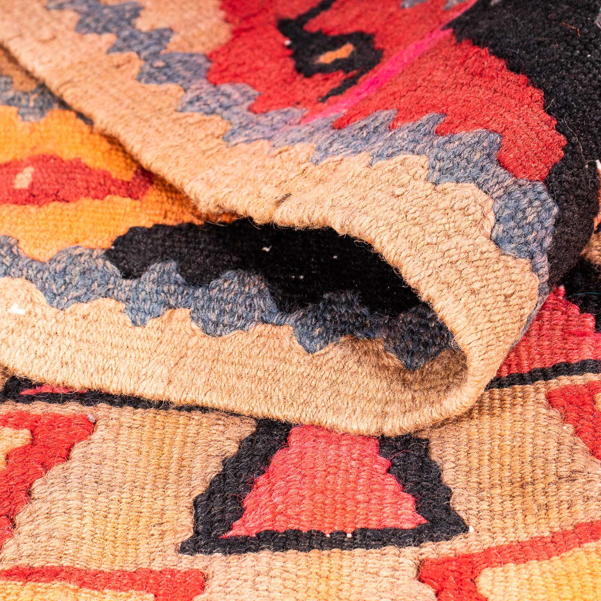 Alfombra de pasillo Alfombra Kelim - Antigua - 308 x 145 cm - multicolor