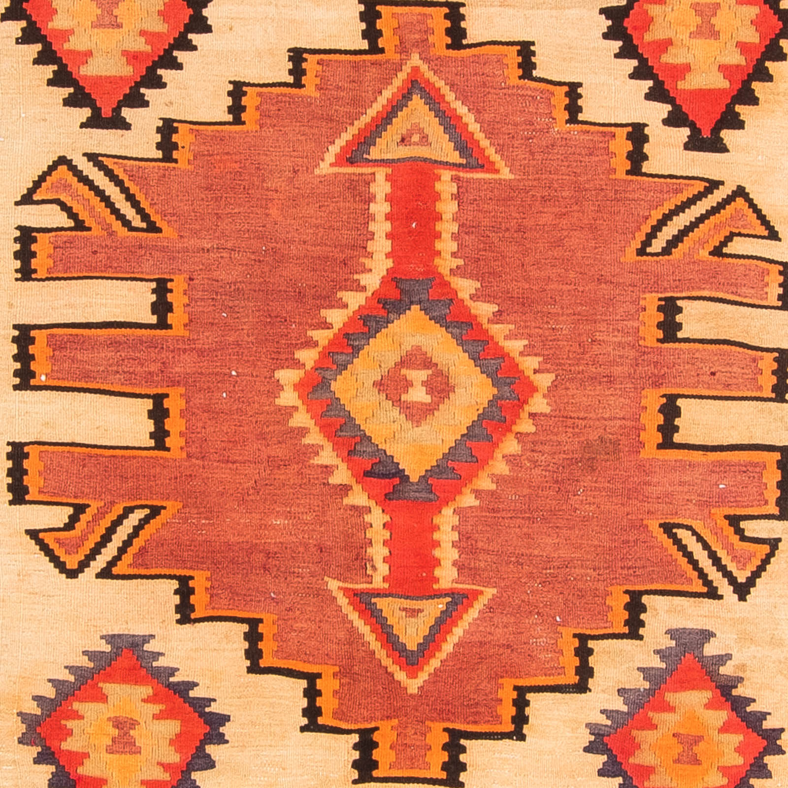 Alfombra de pasillo Alfombra Kelim - Antigua - 300 x 150 cm - multicolor