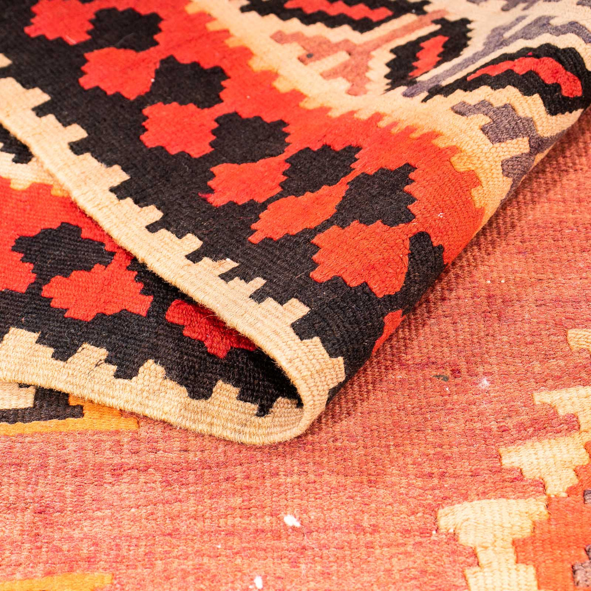 Alfombra de pasillo Alfombra Kelim - Antigua - 300 x 150 cm - multicolor