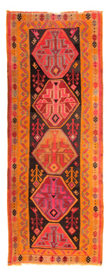Alfombra de pasillo Alfombra Kelim - Antigua - 355 x 142 cm - multicolor