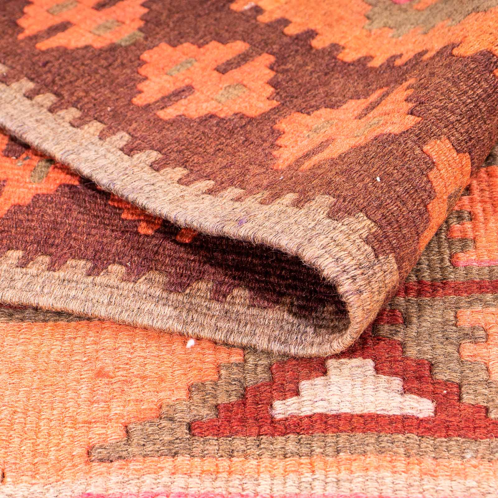 Alfombra de pasillo Alfombra Kelim - Antigua - 320 x 145 cm - multicolor