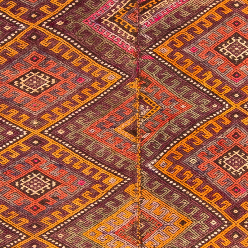 Alfombra de pasillo Alfombra Kelim - Antigua - 370 x 140 cm - multicolor