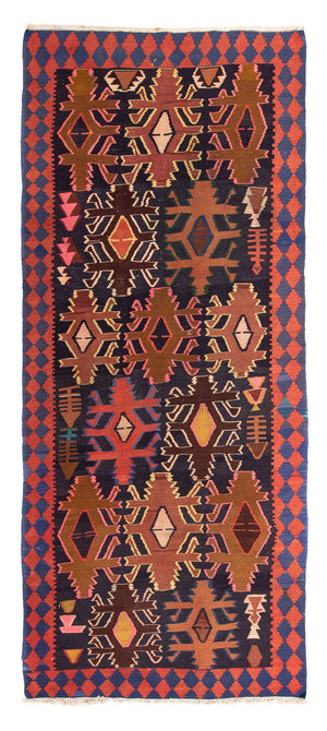 Alfombra de pasillo Alfombra Kelim - Antigua - 300 x 135 cm - multicolor